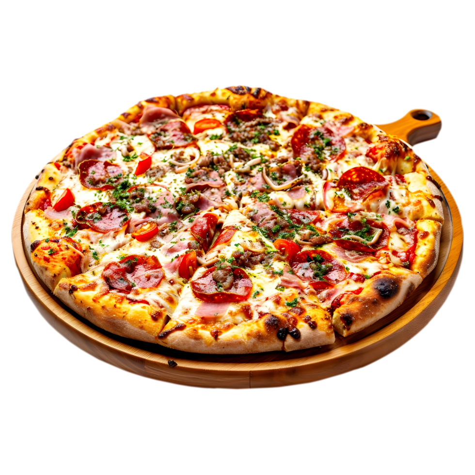 AI generated Png of Pizza against transparent Background