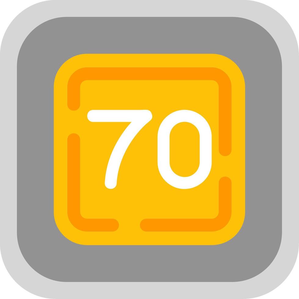 Seventy Flat Round Corner Icon vector