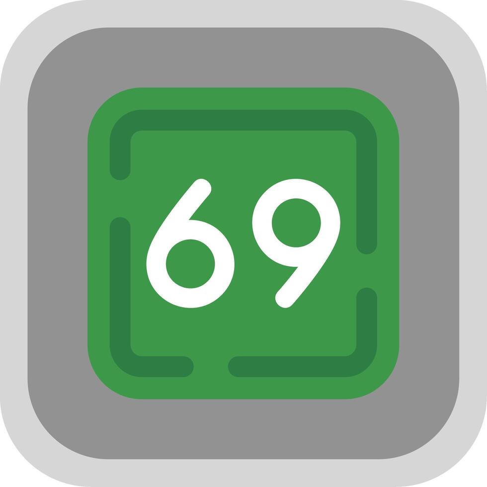 Sixty Nine Flat Round Corner Icon vector