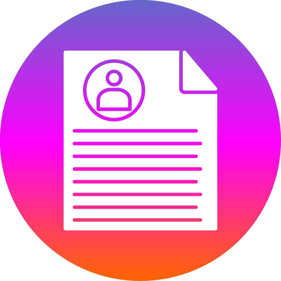 Curriculum Vitae Glyph Gradient Circle Icon vector