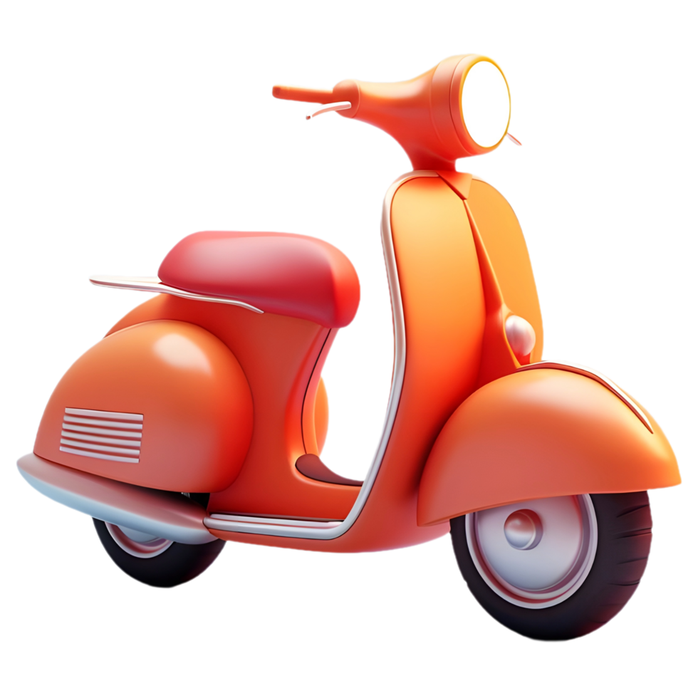 AI generated Png of scooter against transparent Background