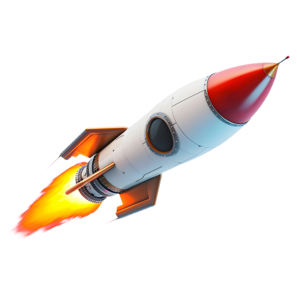 AI generated Png of Rocket against transparent Background