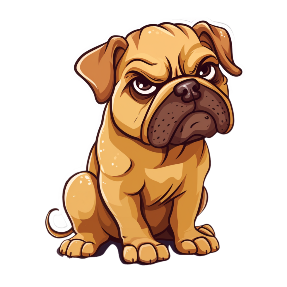 AI generated png of sad angry Dog on transparent background - Ai generated