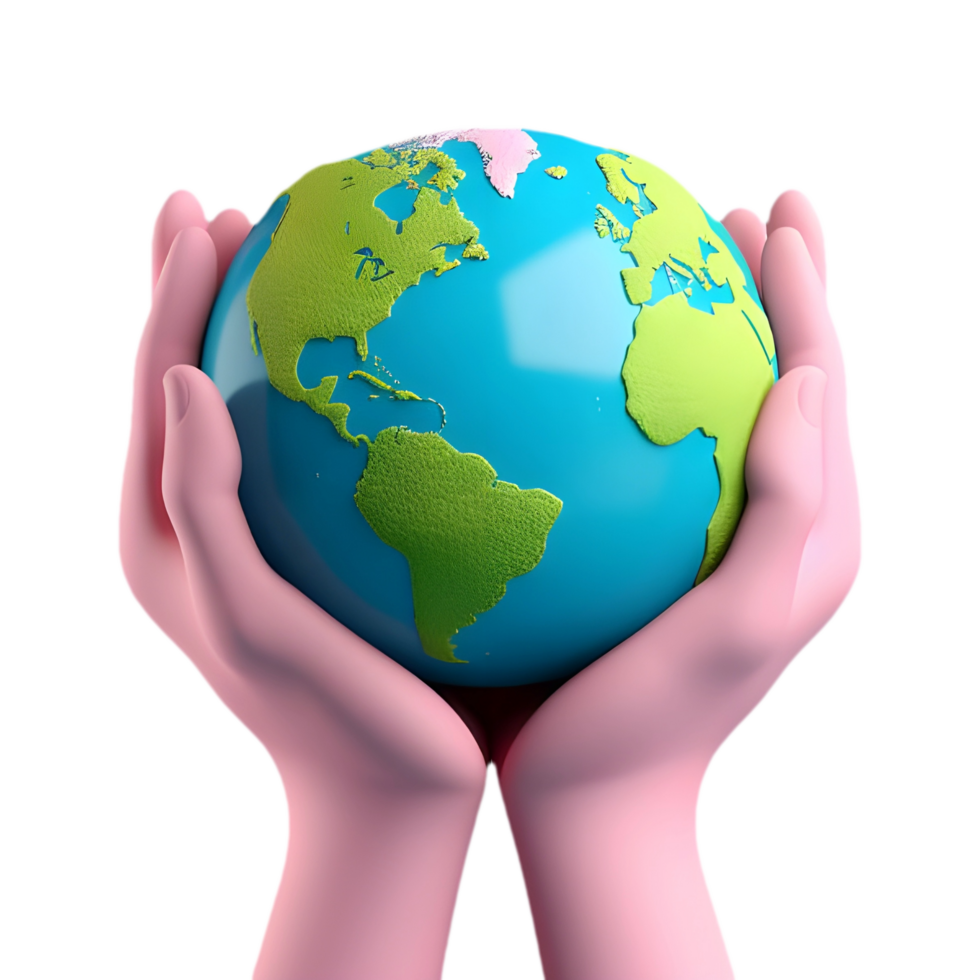 AI generated Png of World Globe in Hands against transparent Background