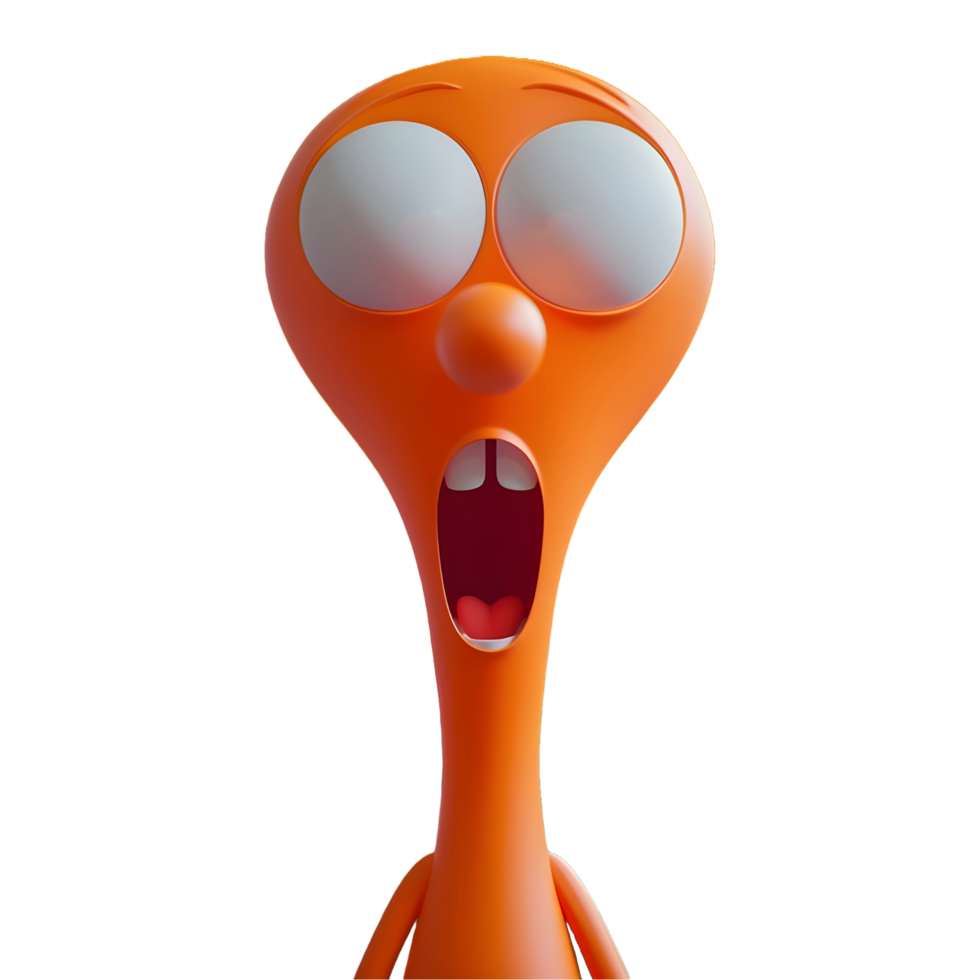 AI generated Png of cartoon man with wide open mouth against transparent Background