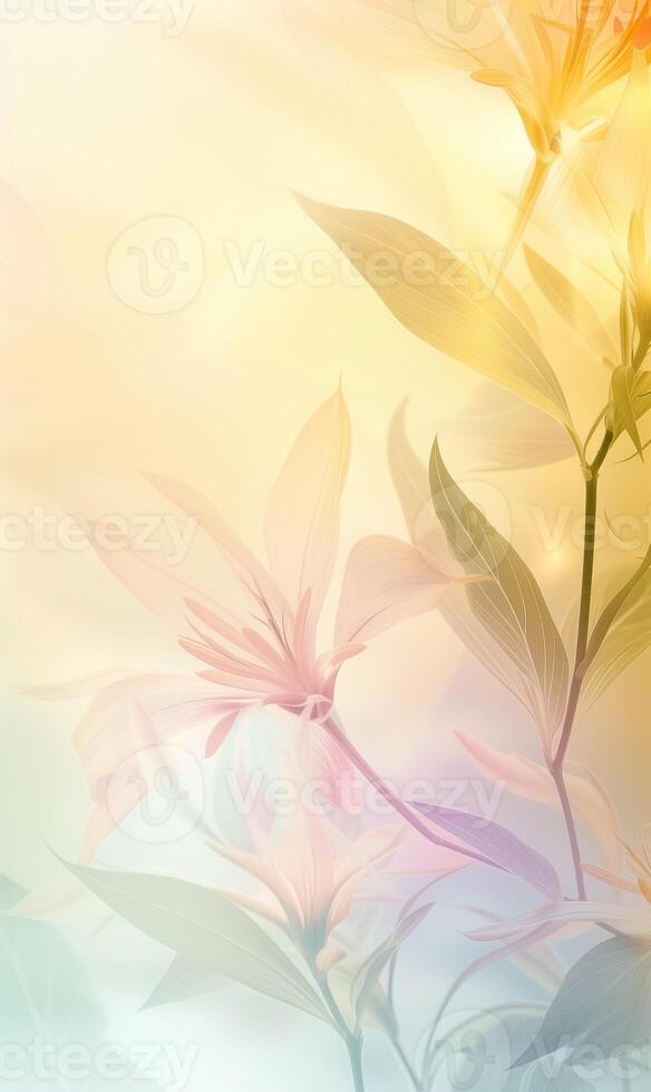 AI generated vertical quiet background with spring floral theme photo