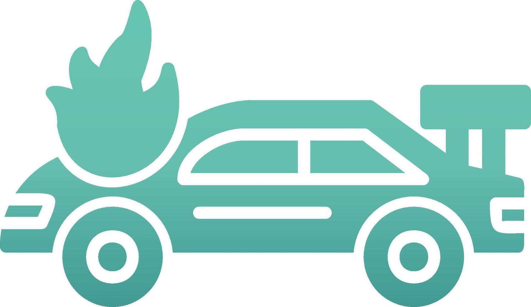 Accident Car In Fire Vector Icon