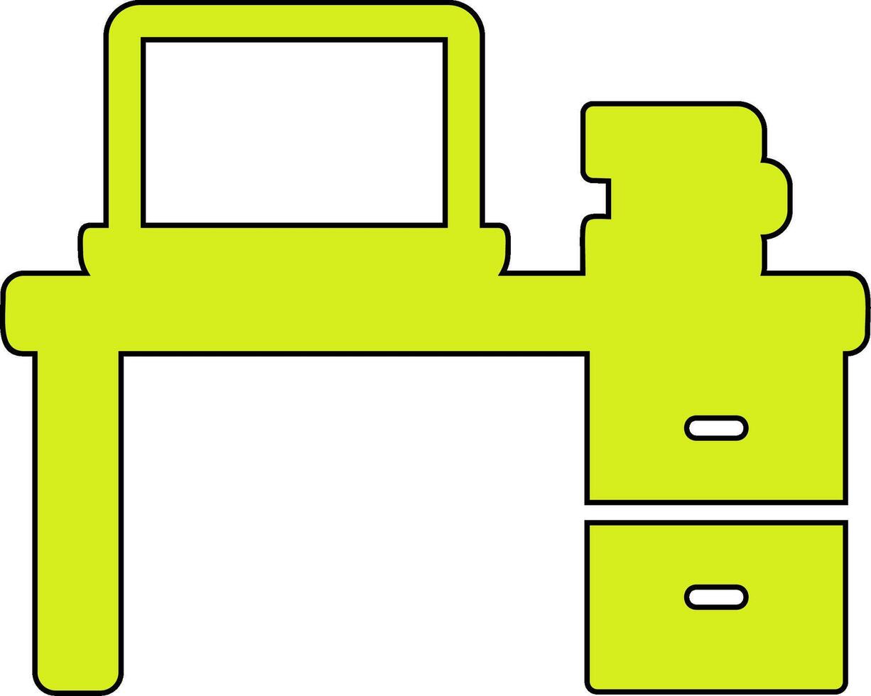 Office Desk Vector Icon
