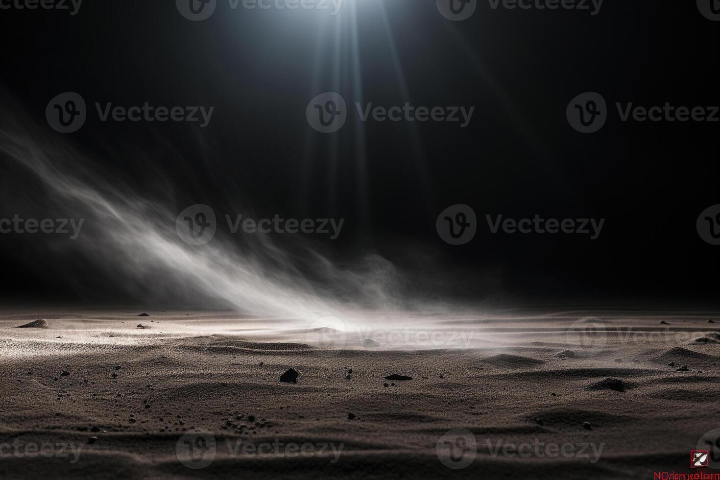 AI generated The wind blows huge clouds of dust across the desert at night. Generated by artificial intelligence photo