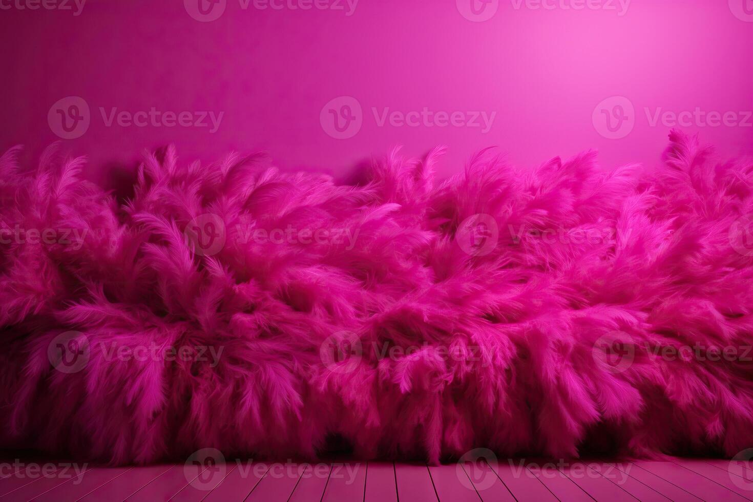 AI generated Burgundy pink background with fluffy feathers and space for text. Fashionable tone. Generated by artificial intelligence photo