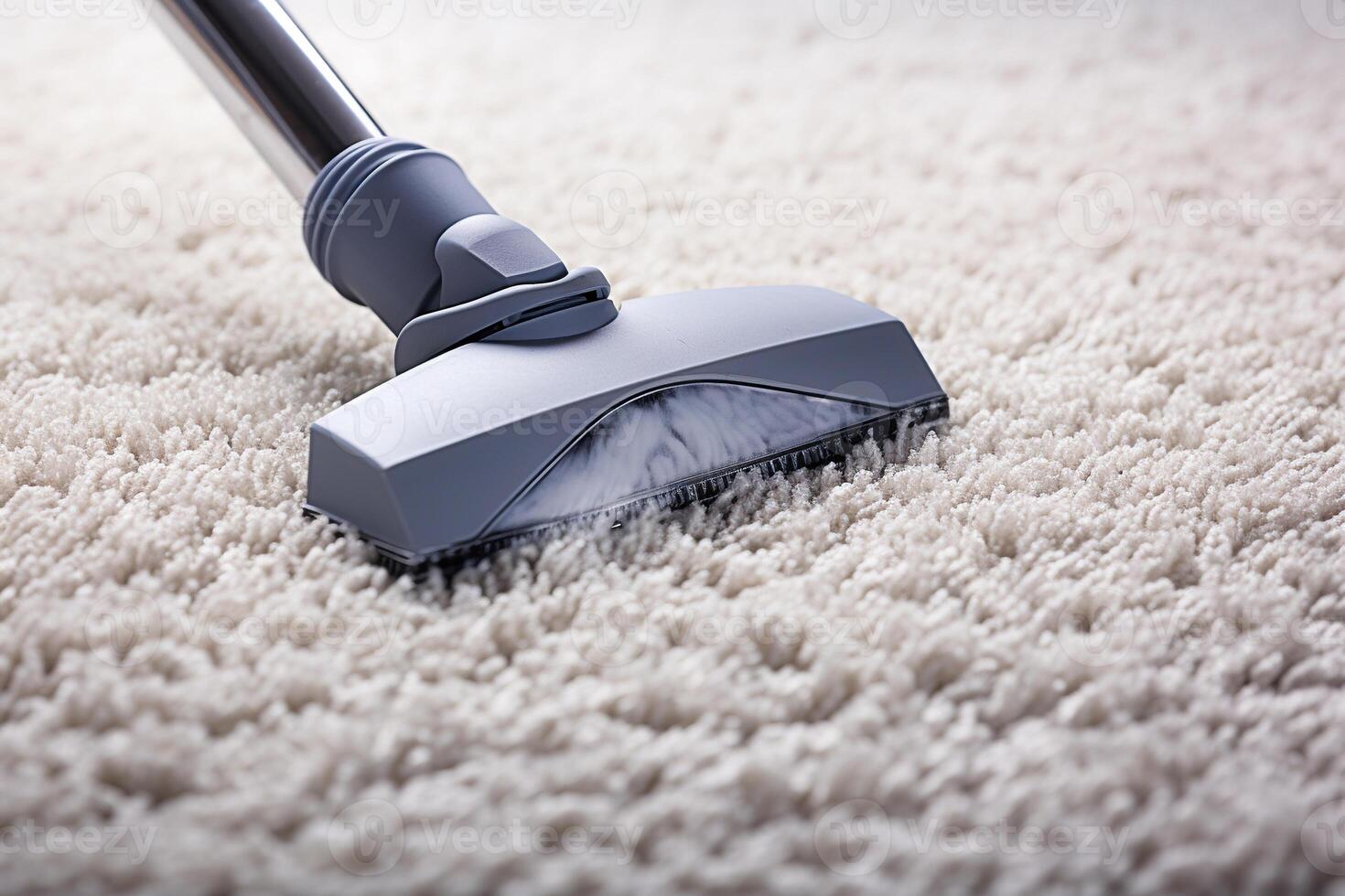 AI generated Cleaning a light-colored carpet with a vacuum cleaner. Housework concept. Generated by artificial intelligence photo