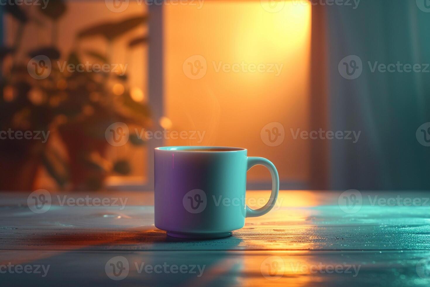 AI generated Serenity in simplicity hot drink relaxation in an empty studio photo
