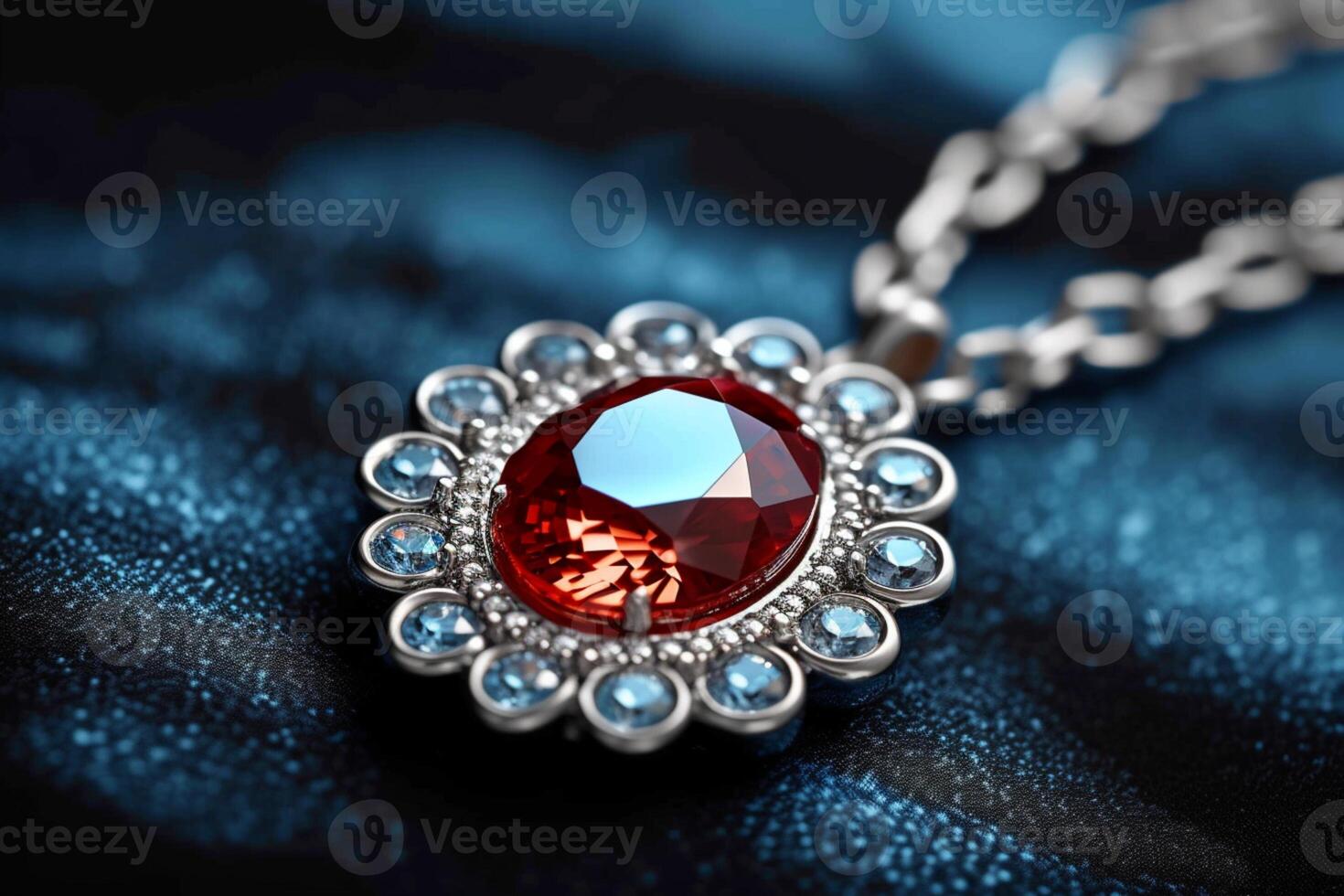 AI generated Symbol of sophistication a shiny gemstone necklace exudes elegance photo