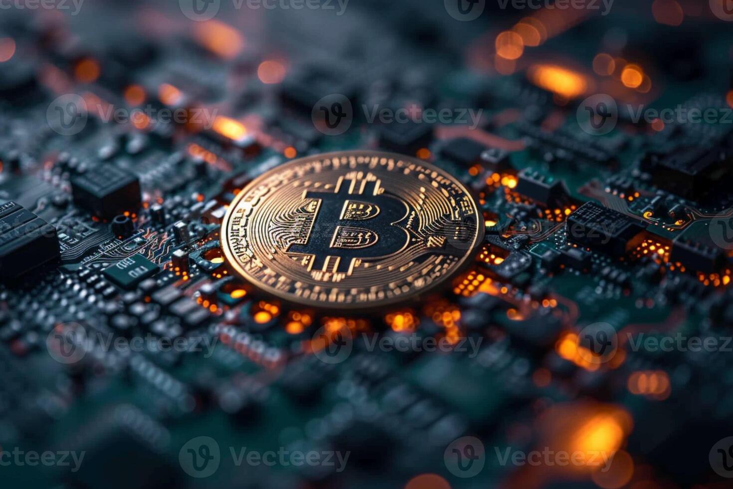 AI generated Digital currency transactions controlled through the power of blockchain technology photo