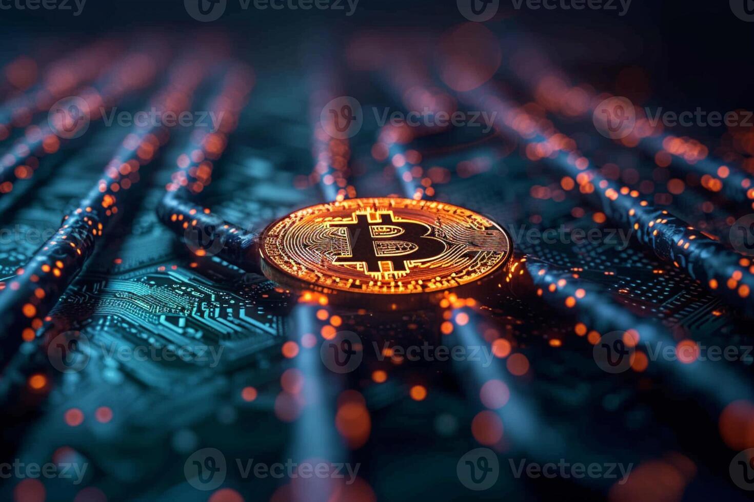AI generated Blockchain technology governs secure digital currency transactions in the online world photo