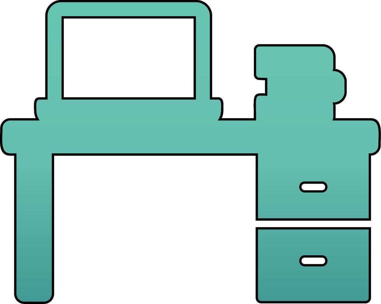 Office Desk Vector Icon