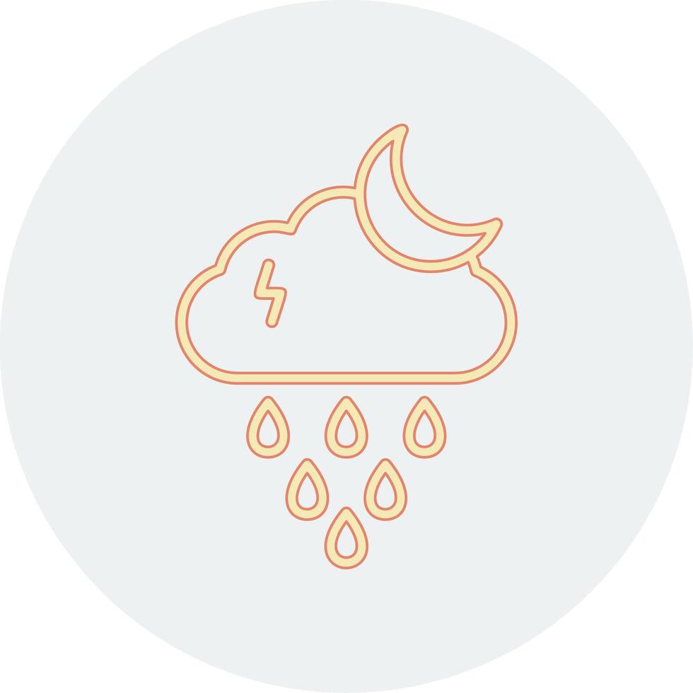 Night Rain Vector Icon