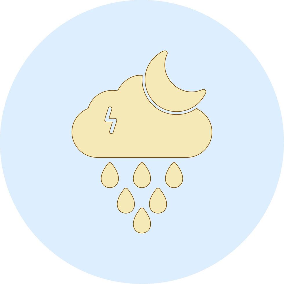 Night Rain Vector Icon