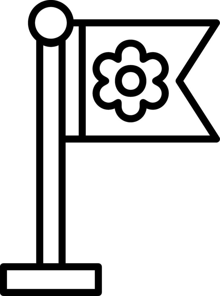 Sakura Flag Vector Icon