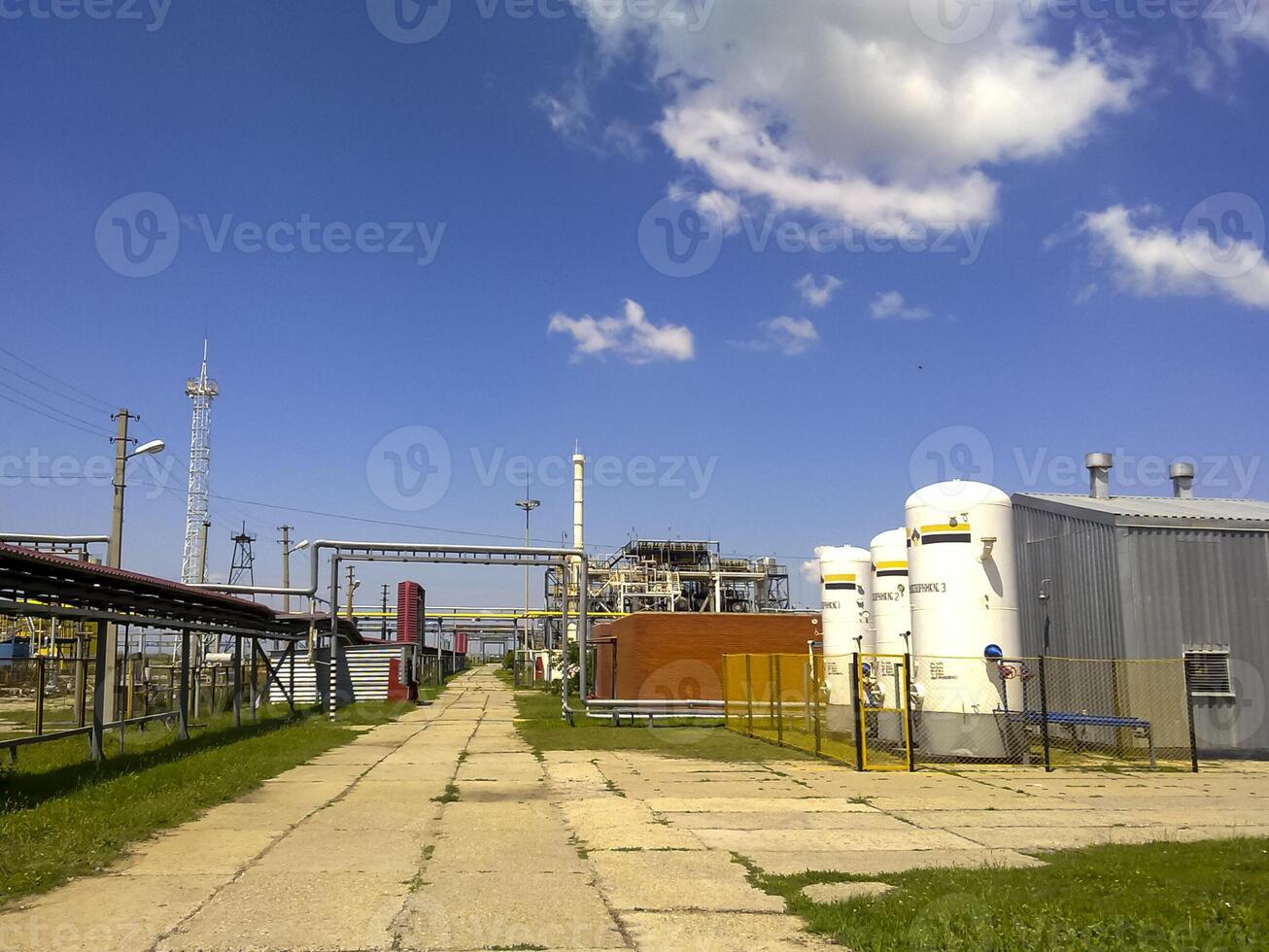 Oil industry object. Technological pipelines and equipment. photo