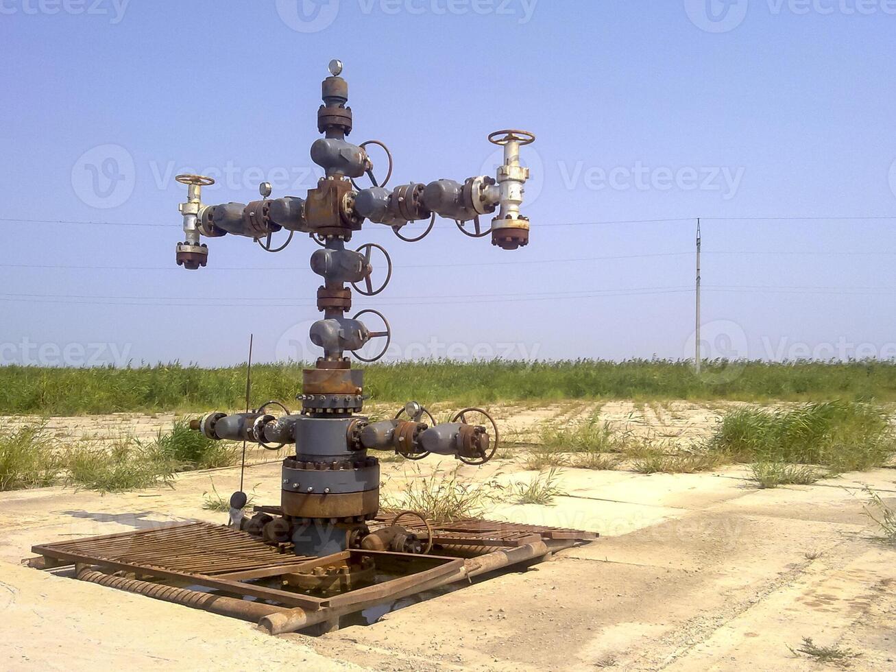 Equipment of an oil well. Shut off valves and service equipment photo