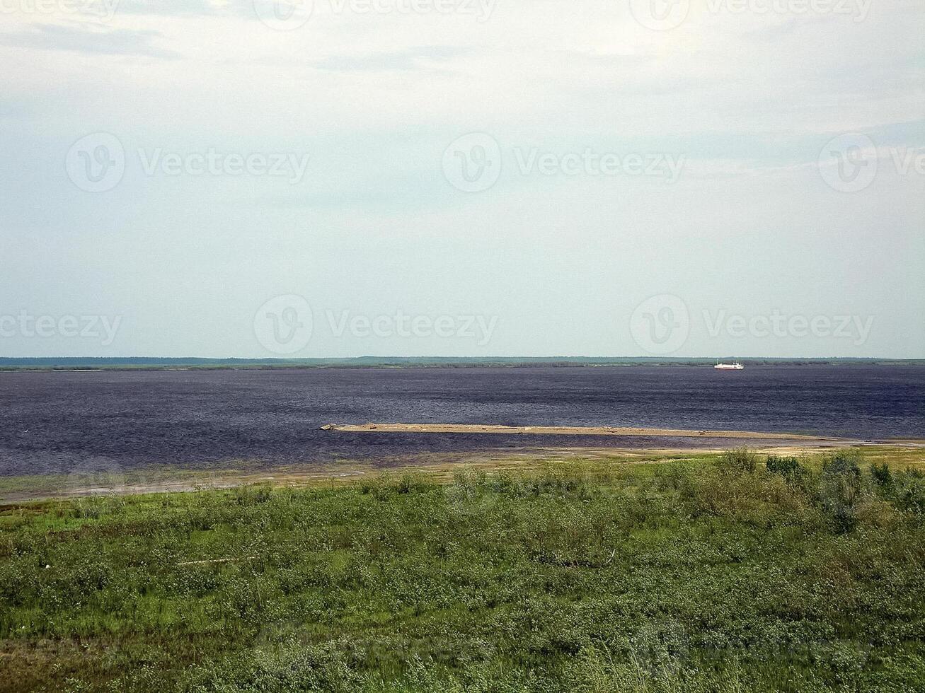 Landscape of the tundra in summer. Summer tundra on the Yamal Pe photo