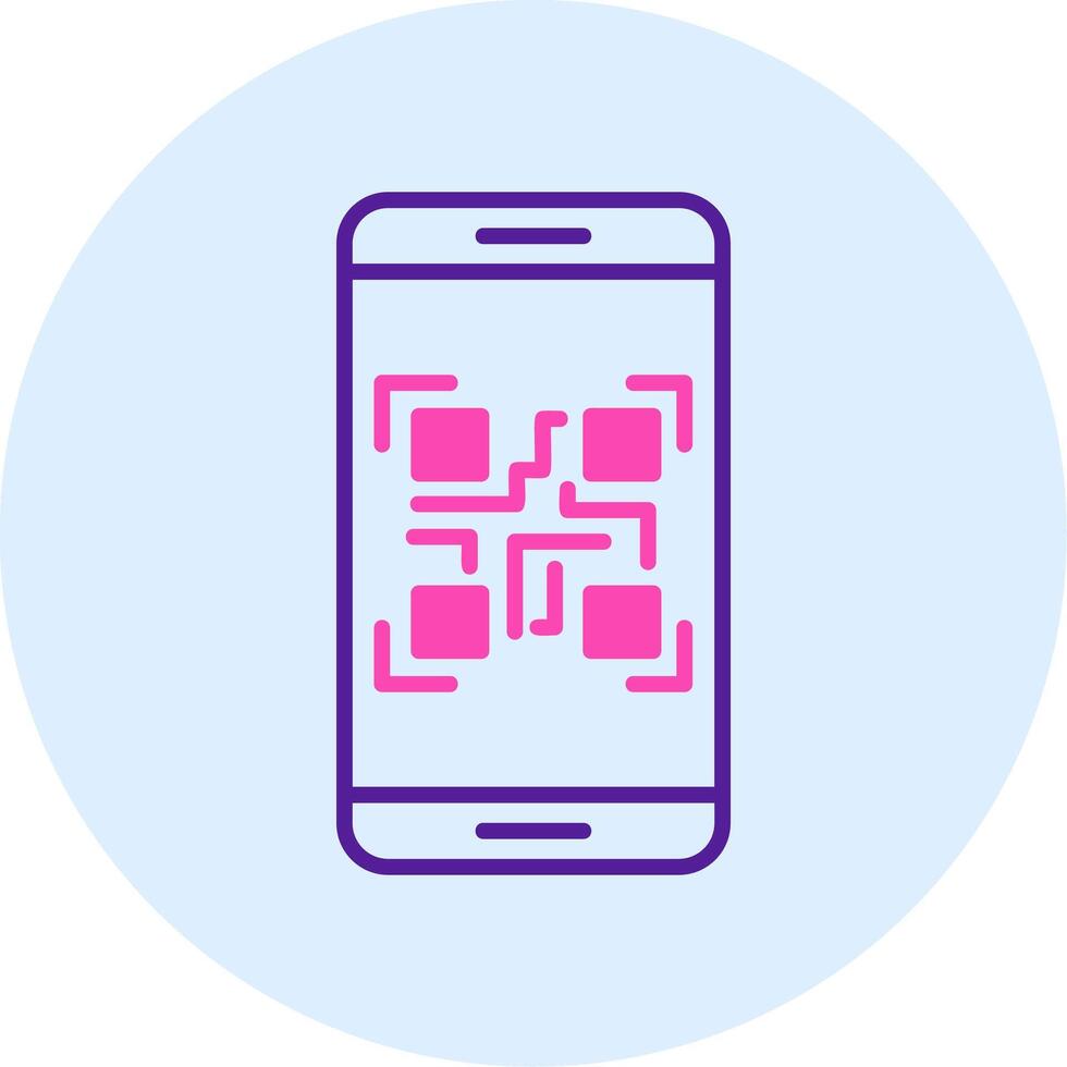 teléfono inteligente qr código vector icono