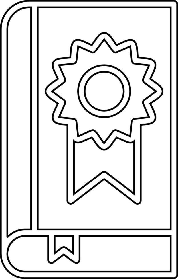 libro medalla vector icono