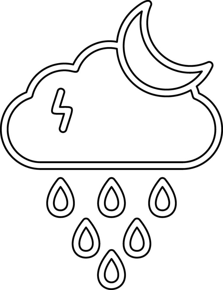 Night Rain Vector Icon