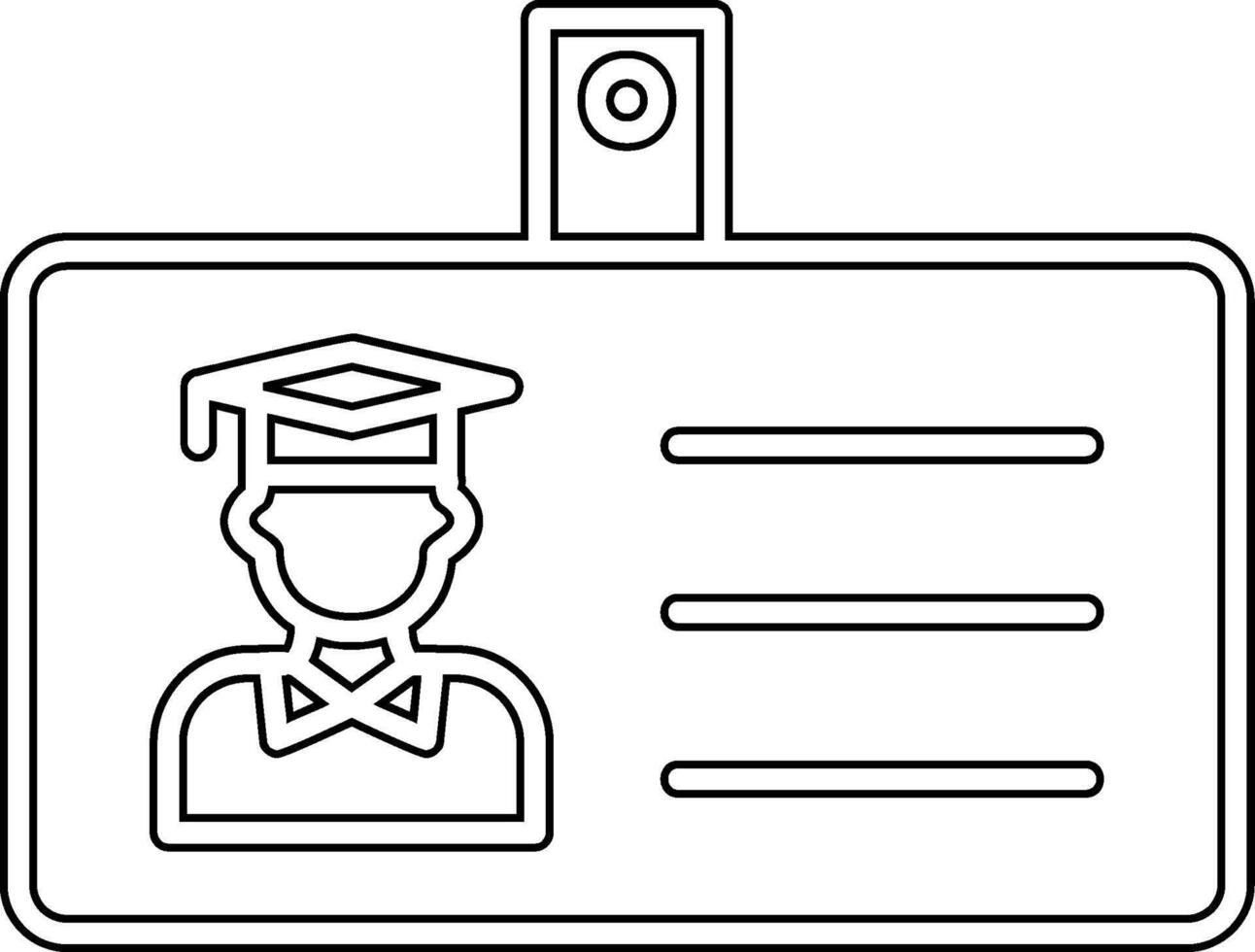 icono de vector de tarjeta de identificación de estudiante