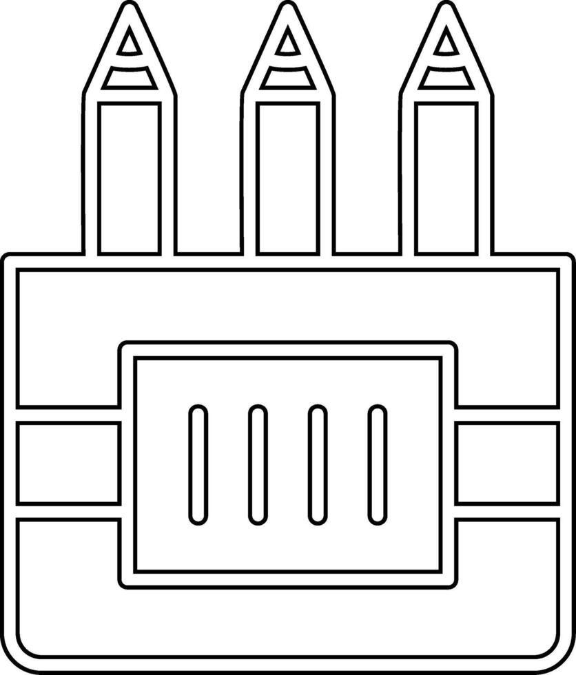 icono de vector de lápices de colores