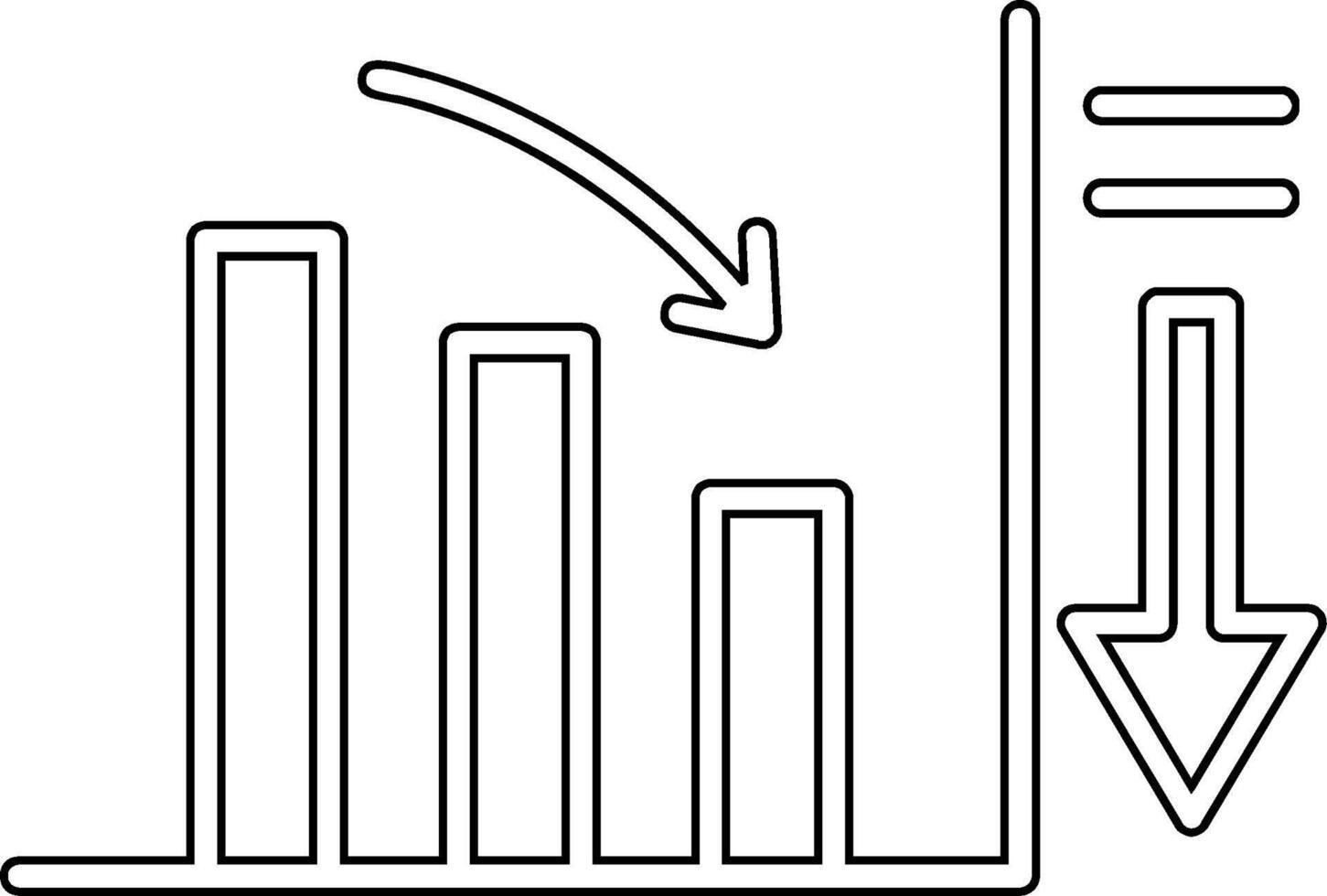 disminución vector icono