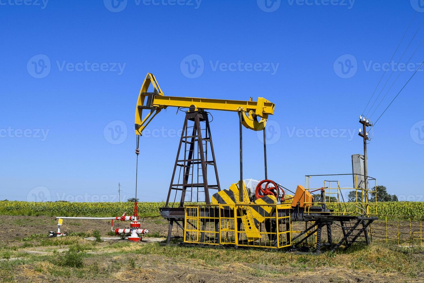 Pumping unit as the oil pump installed on a well photo