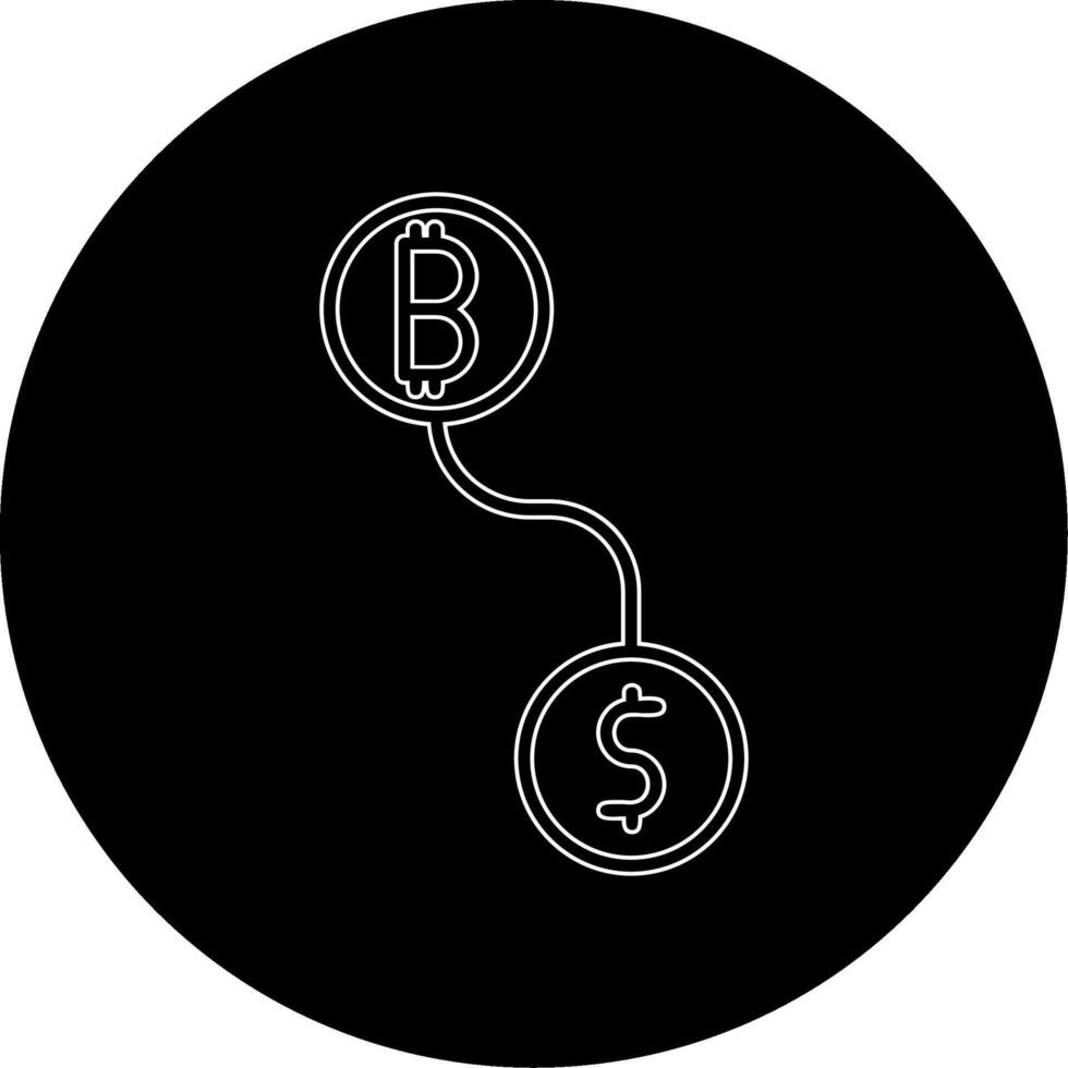 btc conversión vector icono