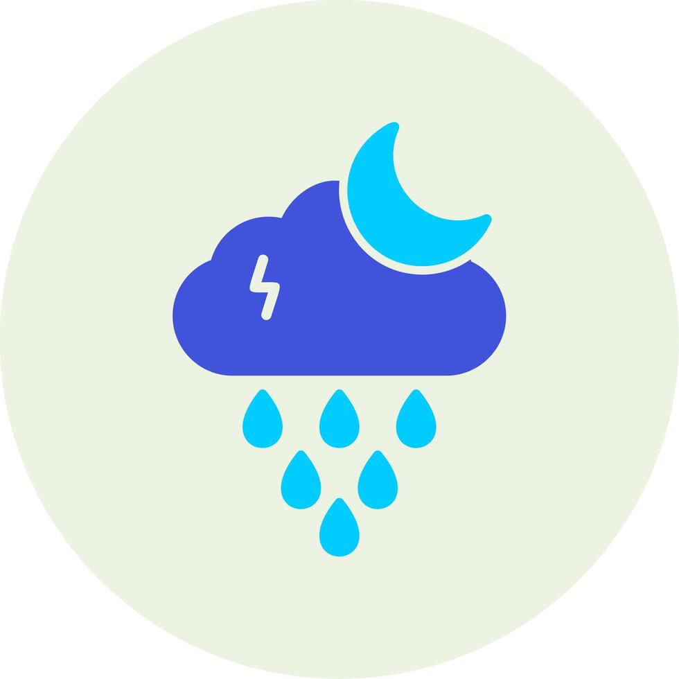 Night Rain Vector Icon