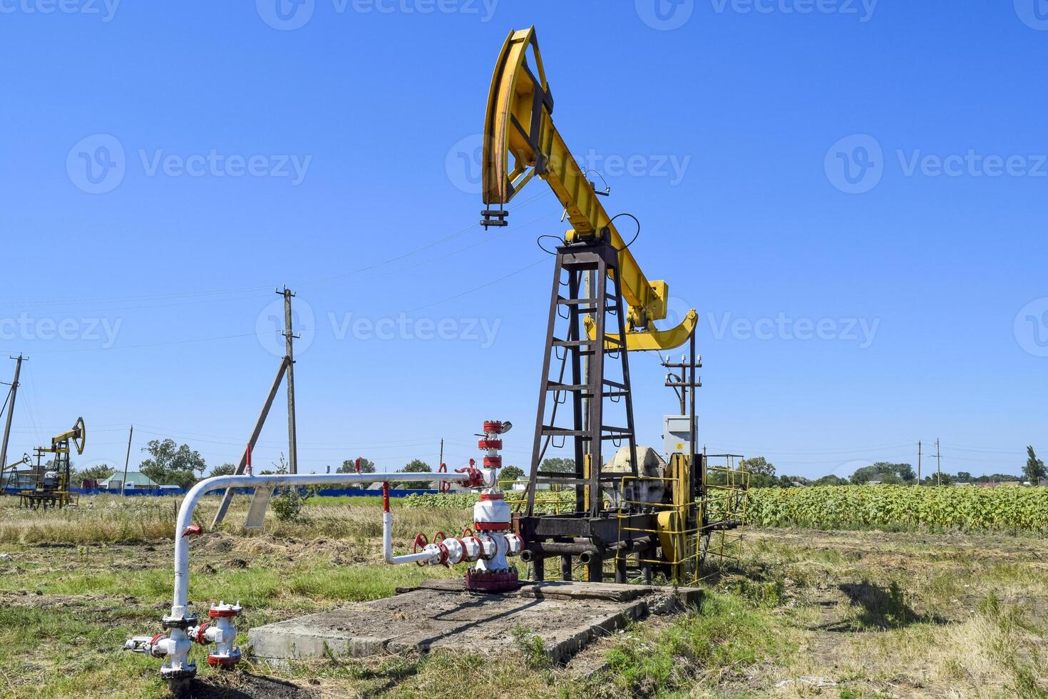 Pumping unit as the oil pump installed on a well photo