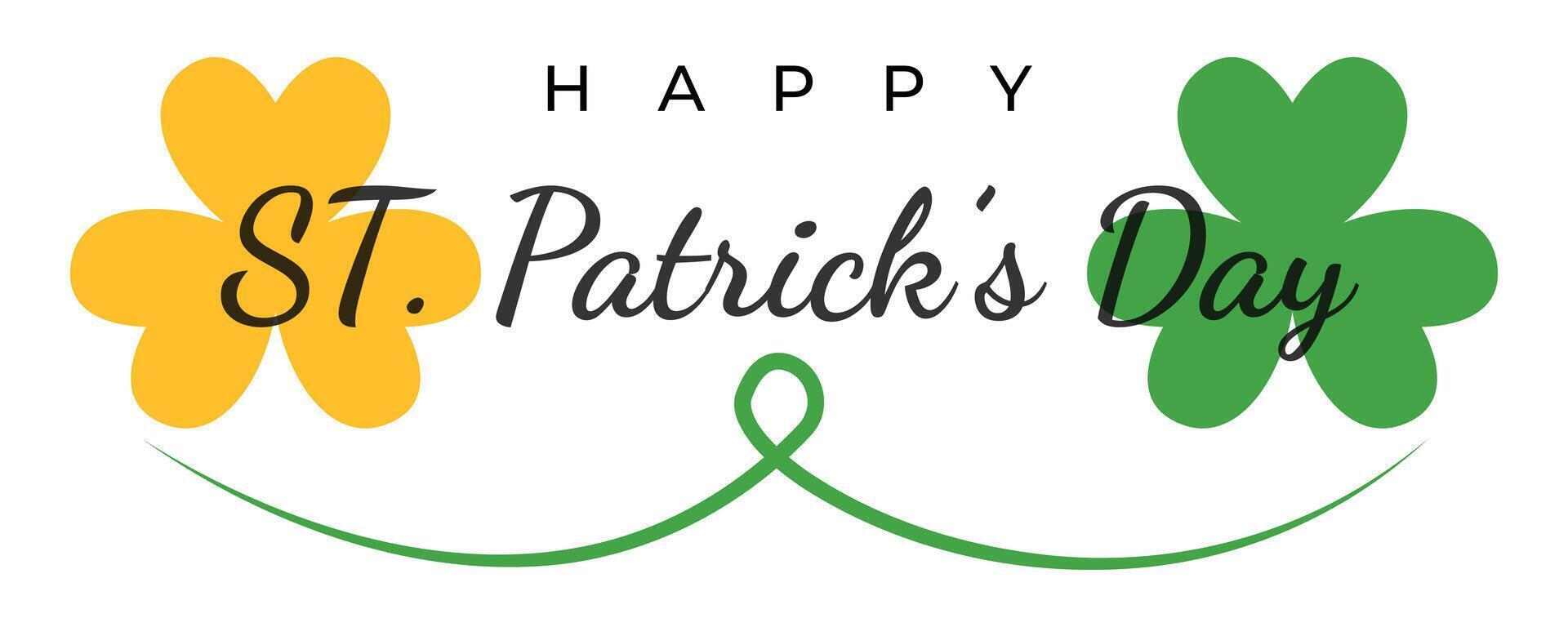 St. Patrick's Day. Retro Style Emblems leaf clover. Typography. Vector illustration card design