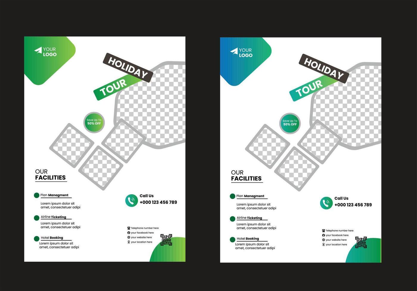 Travel Agency flyer vector