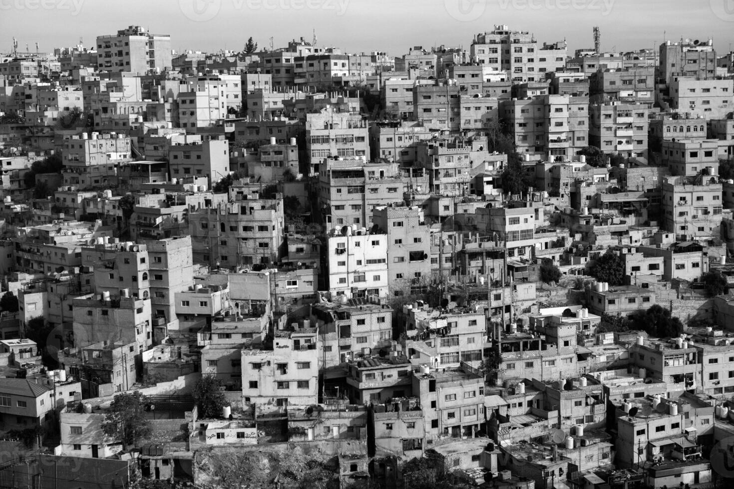 Aerial view of Amman city the capital of Jordan. City scape of Amman. photo