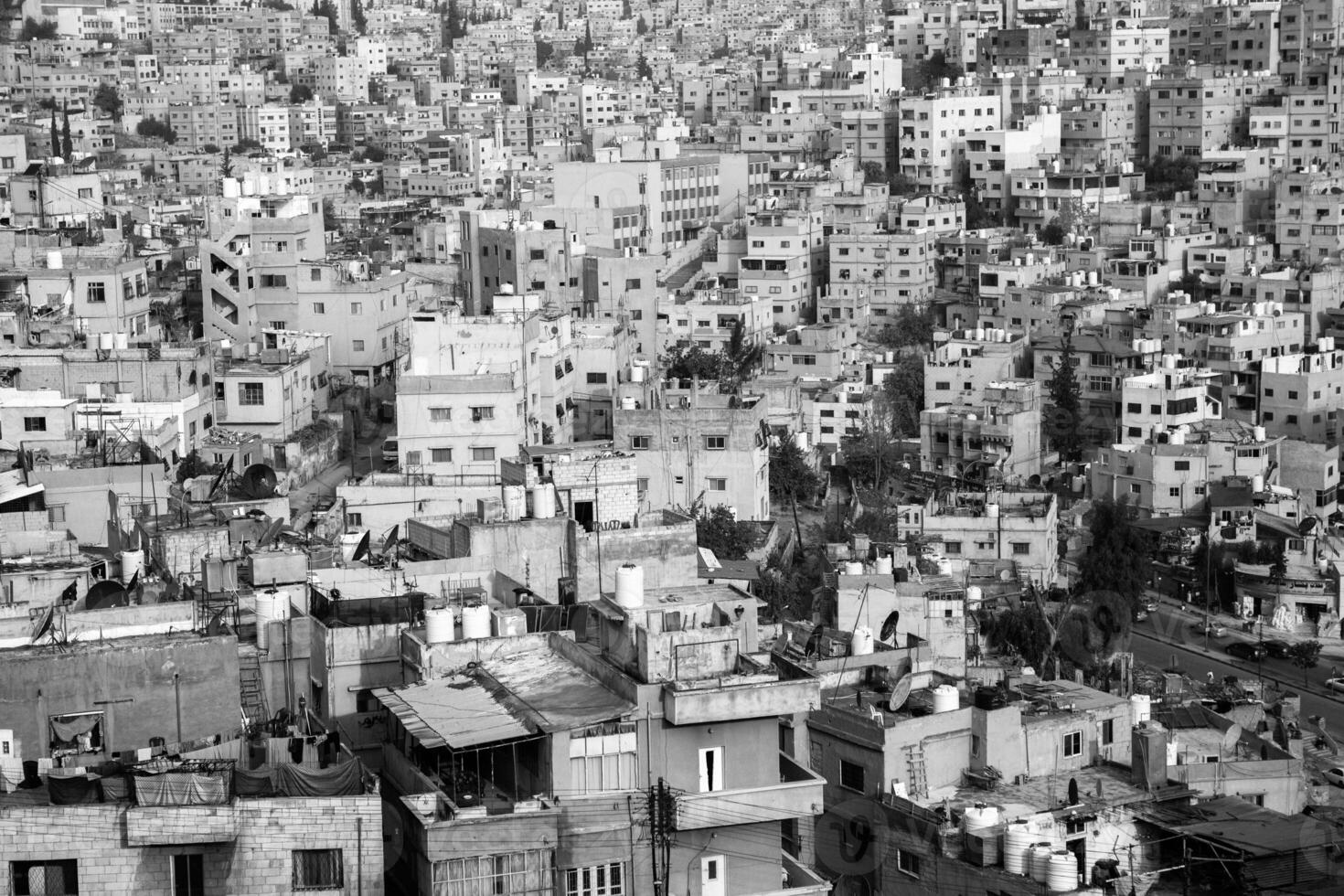 Aerial view of Amman city the capital of Jordan. City scape of Amman. photo