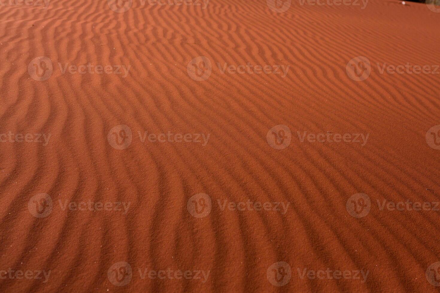 Wadi Rum Desert in Jordan. On the Sunset. Panorama of beautiful sand pattern on the dune. Desert landscape in Jordan. photo