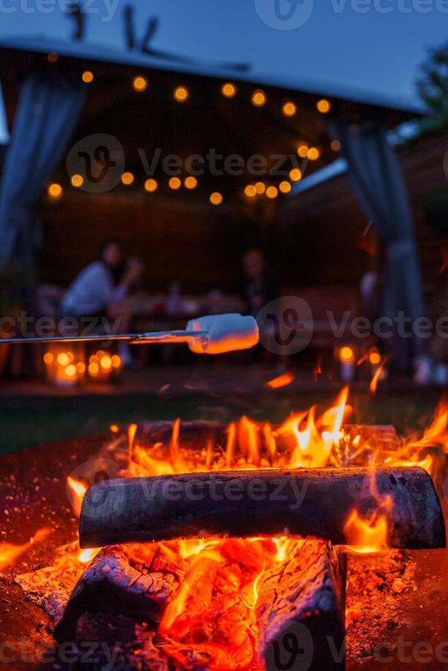 Roasting Marshmallow at Dusk, Cozy Nordic Gathering in Copenhagen photo