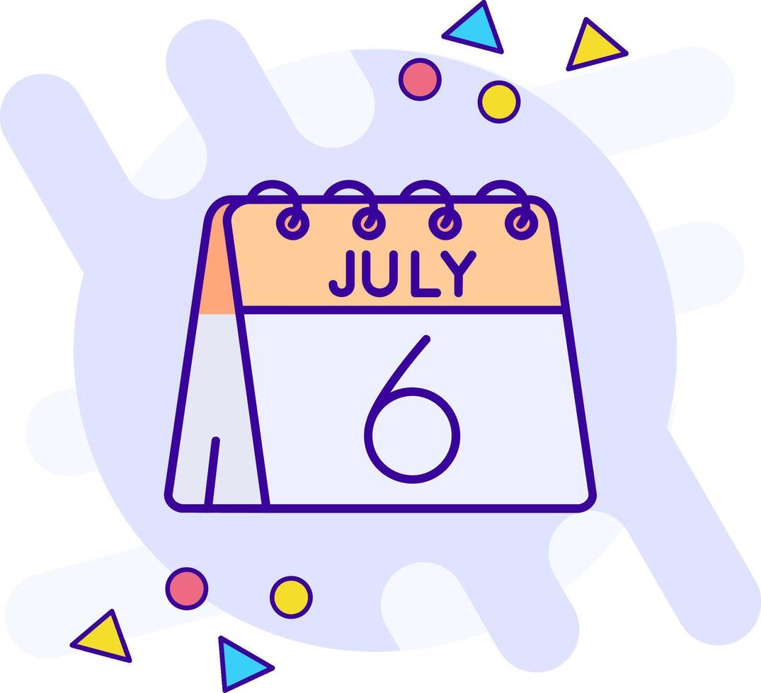 6th of July freestyle Icon vector