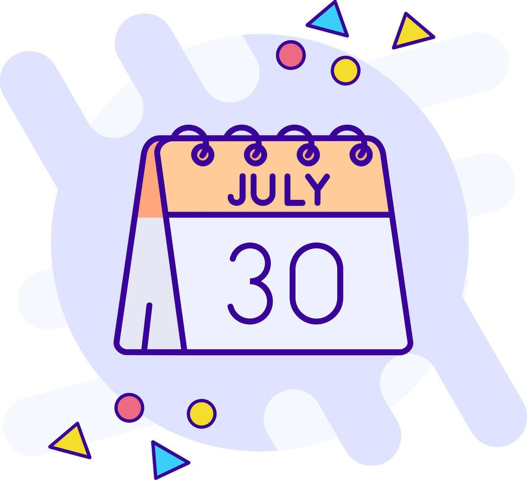 30 de julio estilo libre icono vector