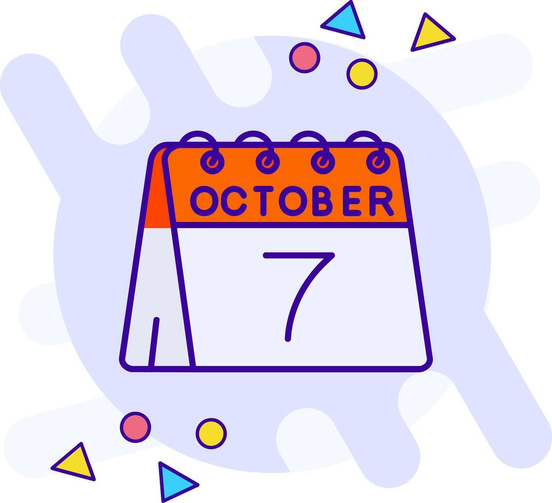 7mo de octubre estilo libre icono vector