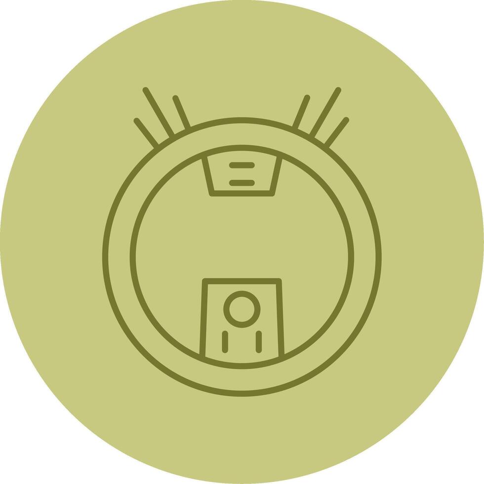 Robot Vacuum Line Circle Multicolor Icon vector