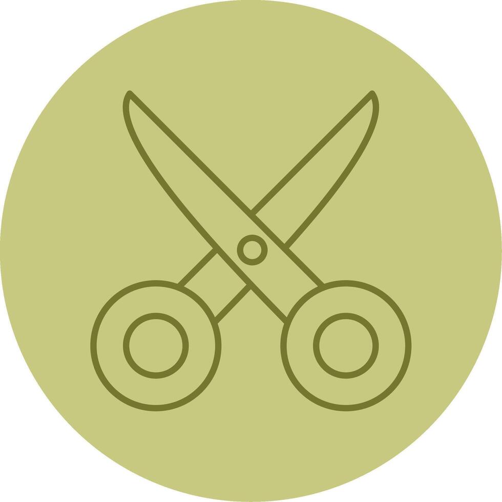 Scissors Line Circle Multicolor Icon vector