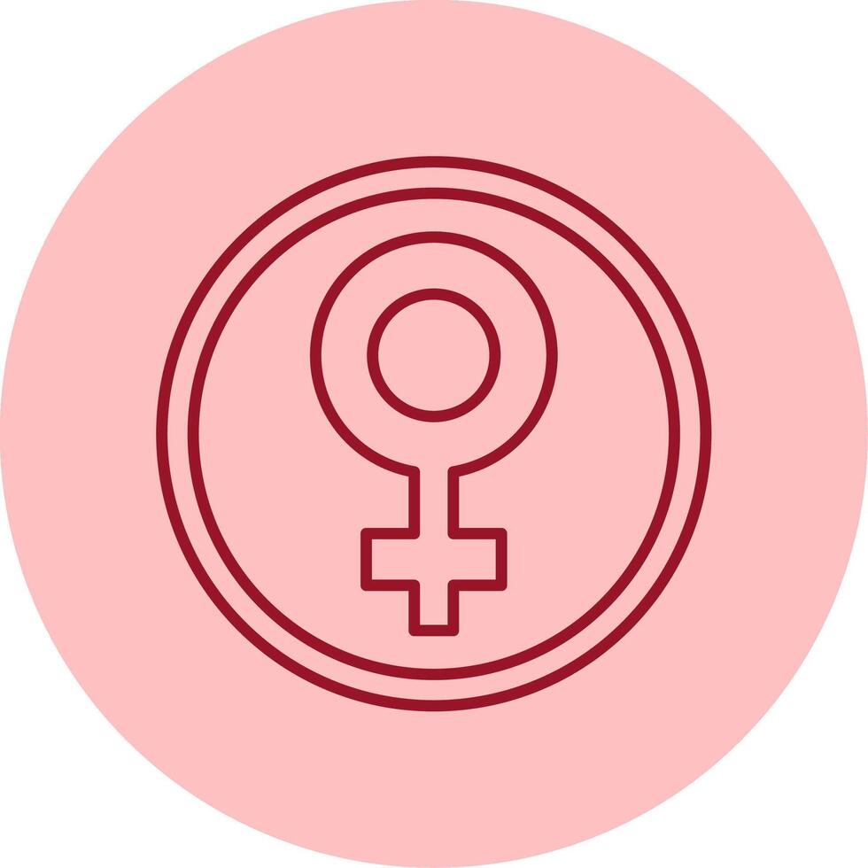 Female symbol Line Circle Multicolor Icon vector