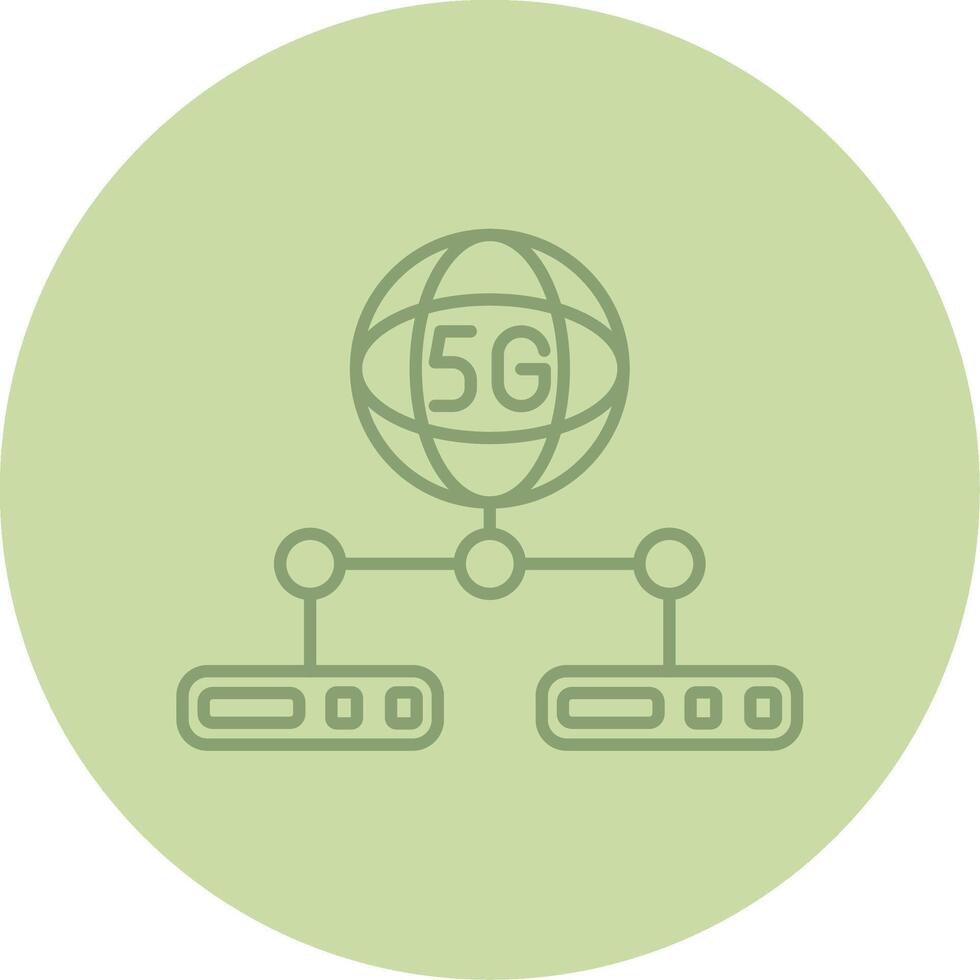 Network Server Line Circle Multicolor Icon vector