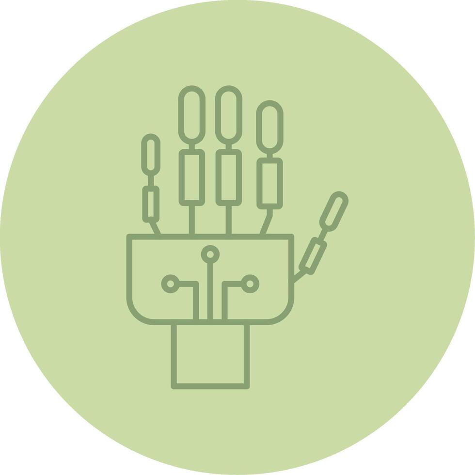 Robotics hand Line Circle Multicolor Icon vector